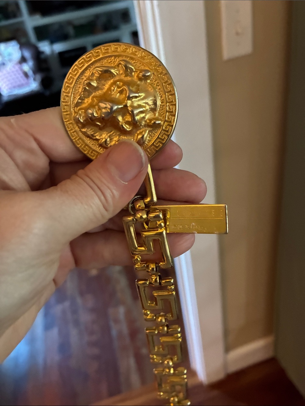 Vintage 80s The Limited Gold-Tone Lion Decorative Long Chain Belt - Picture 2 of 3